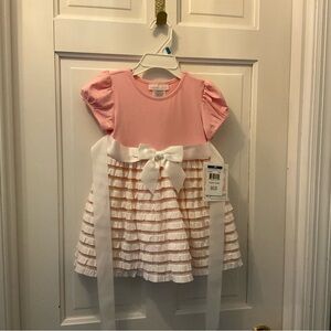 Bonnie Baby Pink and White Ruffle Dress